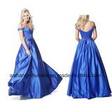 New Style Beading V-Neck Long Satin Evening Prom Dress