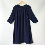 Women's Solid Embroidered Chiffon Dress