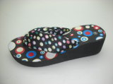 Colorful Insole Wedge Heel Slipper of Women