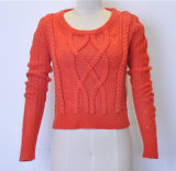 Custom Women Round Neck Cable Knit Sweater