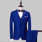 100%Wool Two Buttons Notch Lapel Men's Coat Pant Suit