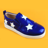 Blue PU White Star Cool Casual Kids Sneakers for Girls