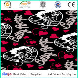 100% Polyester Bags Luggage Heart Printing Fabric with PVC Backing