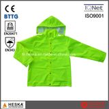 En343 En20471 Mens Safety Waterproof Cheap Fluorescent Hi Vis Rain Jacket