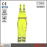 Men's Work Wear Safety Bib Pants Hivi Waterproof Pants with Reflective Tape