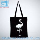 Black Cotton Tote Bag with White Customized Printing