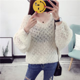 2017 New Spring and Autumn V Neck Think Mohair Sweater Pullover for Women