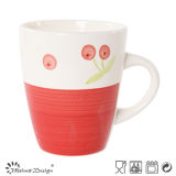 11oz Ceramic Mug Hand Painted Flower Design