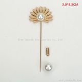 Fan Circle Lapel Brooch Pearl Safety Pin Sweater Shawl Jewelry