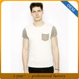 Custom Men's Summer Scoop Neck Cotton T Shirt with Pocket