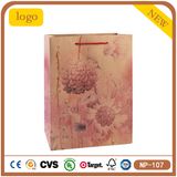 Light Pink Flowers Roses Coametics Jewelry Fashion Gift Paper Bag