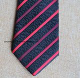 Poly Woven Black and Red Striped Necktie for Men