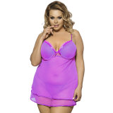 Latest Arrival Sexy Mature Plus Size Purple Cupless Babydoll Clothes