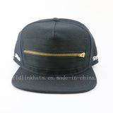 Design 5 Panel Zipper Snapback Hat with Embroidered Logo