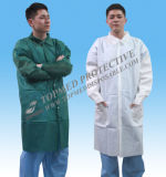 Nonwoven Disposable Lab Coat, Medical Lab Coat with Elastic Cuff