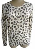 Ladies' Fashion Cardigan Sweater with Print (16-047)