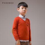 Wholesale Orange 100% Wool Knitting/Knitted Boys Clothes