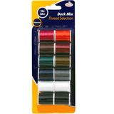 12PCS Polyester Dark Mix Thread Selection