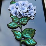 Flower Rhinestone Embroidery 3D Patch Sequin Beads Crystal Clothing Accessories