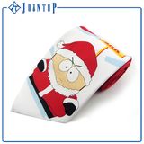 Cute Christmas Santa Printing Necktie 100% Silk