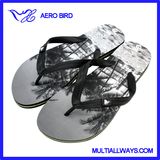 Black-and-White Man Slide Sandal with Digital Printing