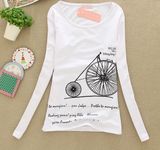 Fashion Printing Custom Long Sleeve Promotional Cotton Lady T-Shirt