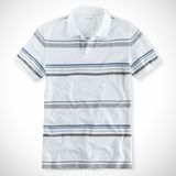 Short Sleeve Blank Striped Polo Shirt