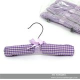 Grid Cotton Children Padded Hangers Kids Satin Hanger