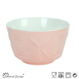 14cm Ceramic Bowl Embossed Design Two Tone