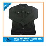 Mens Plain Soild Color Fleece Sweatshirt with Buttoned Placket