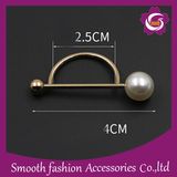 Fashion Scarf Buckle Semicircle Pearl Decorative Needle Button Pin Brooch