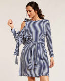 Striped Knots Mini Shift Dresses with Your Own Designs