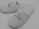 Waffle Fabric Disposable Hotel Slippers with Printed Logo
