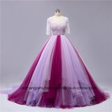Sexy Mixed Color Beading Backless Wedding Dress