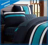 Dorm-Essentials Green Stripe Cotton Duvet Cover Set