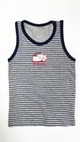 Men Tank Top with Stripes and Picture Printed