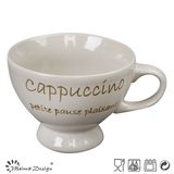 White Glaze Golden Printing Footed Soup Mug