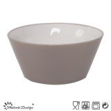 13.6cm Ceramic Bowl Outside Grey Inside White