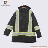 Hi-Vis Reflective Heavy Cotton Padded Thick Warm Workwear Policeman Jacket Traffic Uniform Nightwork