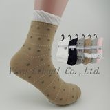 Lady Comfortable Soft Lace Welt Women Crew Middle School Socks