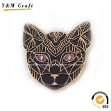 Cat Design Gold Plating Soft Enamel Metal Badge Ym1077