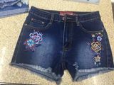 2017 Hot Fashion Embroidery Denim Shorts Women Jeans