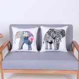 Digital Print Decorative Cushion/Pillow with Elephant Pattern (MX-98)