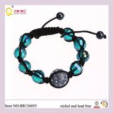 2013 Fashion Crystal Shamballa Ball Green Crystal Bracelet