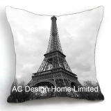 Decoration Square Eiffel Tower Design Decor Fabric Cushion W/Filling