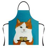 Home Aprons Fashion Illustration Cartoon Cat Halter Aprons Custom