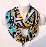 Women's Bamboo Printing Spring Autumn Summer Woven Beach Cover Shawl Scarf Loop Snood (SW124)