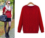 Lady Fashion Acrylic Knitted Long Sleeve Sweater (YKY2013)
