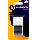 2PCS 100m Polyester Sewing Thread Black and White