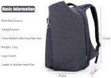 Custom Classic Schoolbags Durable Zipper Canvas Backpack with USB Charger